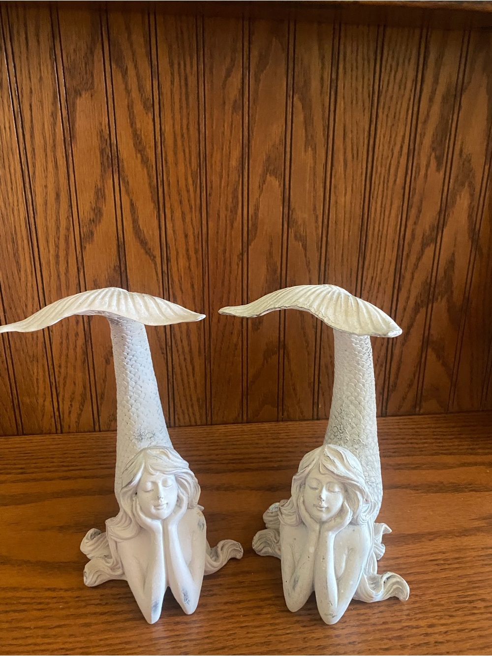 White Mermaid Figurines- Pair